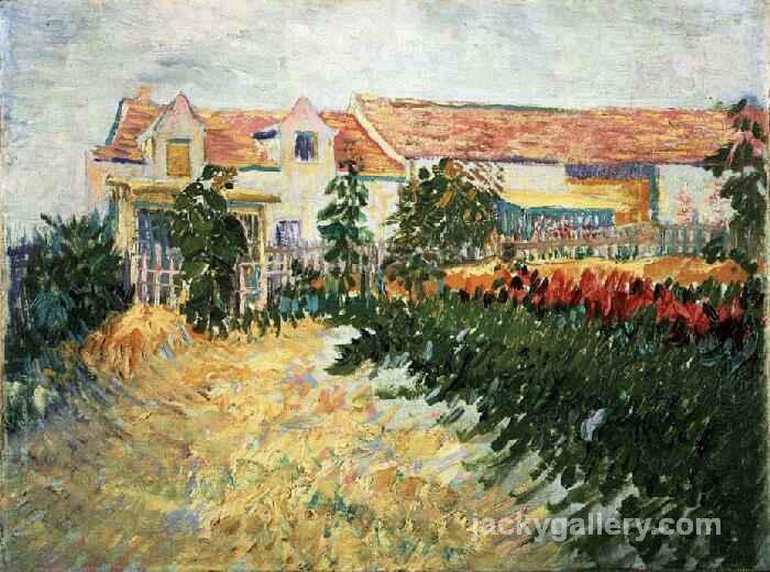 House with sunflowers, Van Gogh painting